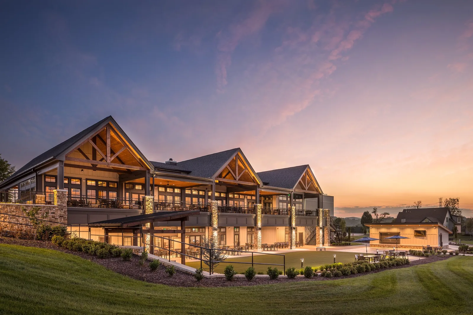 Tennessee National home at twilight